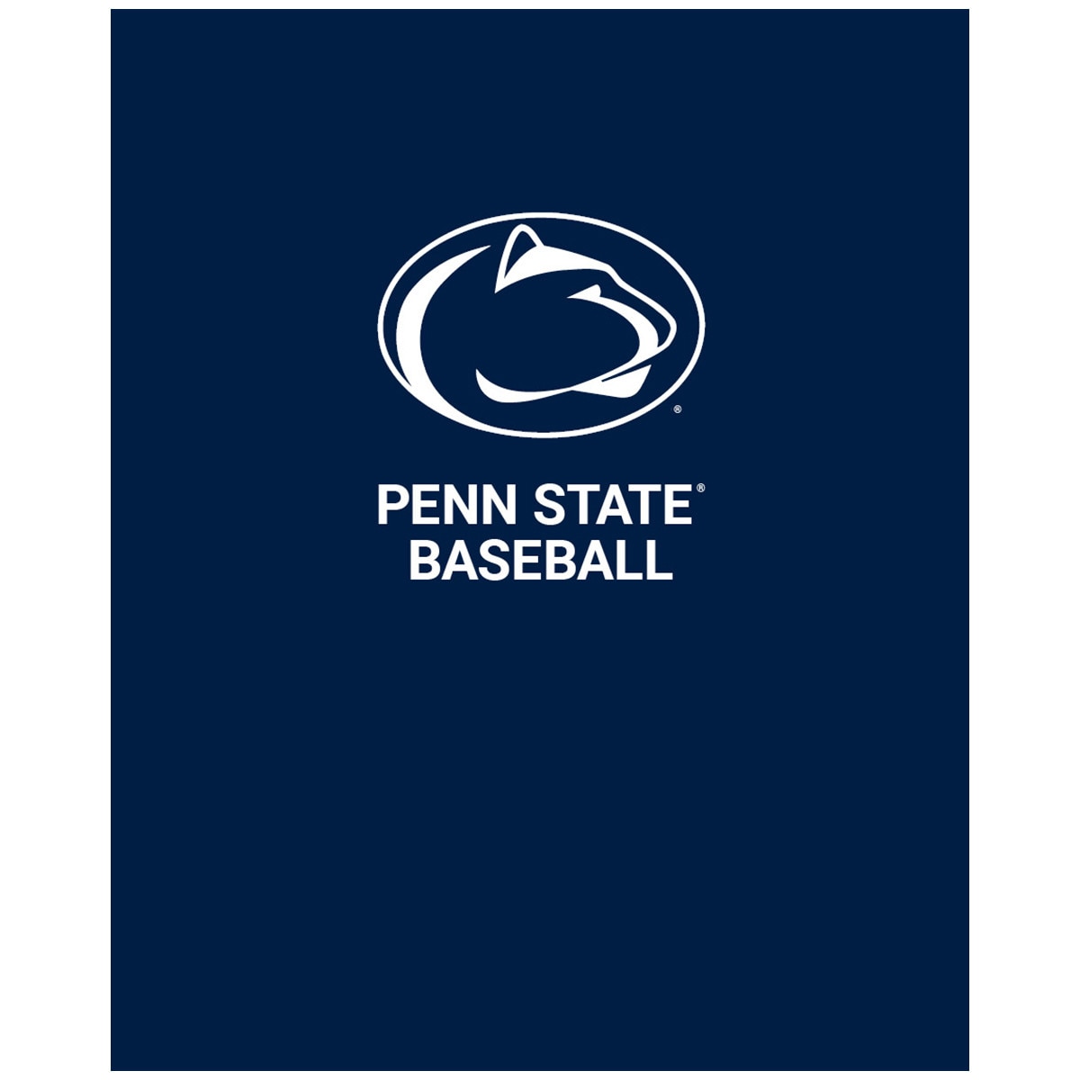 navy folder with Penn State Baseball below Athletic Logo